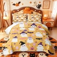 thumbnail image 1 of Manfei Magic Halloween Theme Twin Quilt Set,Ghost And Bat Twin Coverlet Set,2pcs,1 Bedspread and 1 Pillowcase, 1 of 7