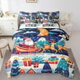 thumbnail image 1 of Manfei Magic Santa Claus Bedding Comforter Set 7pcs for Kid, Xmas Reindeer Animal Queen Bedding Sets, Christmas Eve Reversible Queen Sheet Sets, Ultra Soft Home Decor, 1 of 7