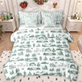 thumbnail image 1 of Manfei Magic Santa Claus Twin Bedding Sets 7-Piece for Kid, Rustic Pine Tree Plant Bedding Comforter Set, Merry Christmas Reversible Sheet Sets, Lightweight Room Decor, 1 of 7