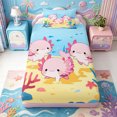 thumbnail image 1 of Manfei Magical Animal Twin Fitted Sheet,Aquatic Amphibian Axolotl Print Bedding,2 Pieces,1 Fitted Sheet and 1 Pillowcase, 1 of 6