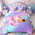 thumbnail image 1 of Manfei Magical Axolotl 7-Piece Twin Bedding,Ocean Amphibian Print Bedding Comforter Set,Pink Reversible, 1 of 7