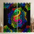 thumbnail image 1 of Manfei Magical Dragon Animal Blackout Curtains Set of 2 (52x84 Each), Bohemian Damask Flower Window Curtains, Mandala Hippie Style Curtains and Drapes, Curtains Blackout Room Decor, 1 of 6