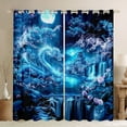 thumbnail image 1 of Manfei Magical Dragon Wildlife Black Out Curtains for Teens, Japanese Cherry Blossoms Curtains Pack of 2 (42x63 Each), Ancient Castle Bedroom Curtains, Curtains and Drapes Decor, 1 of 6