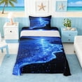 thumbnail image 1 of Manfei Magical Glowing Blue Ocean Twin Sheet Sets for Kids Boys and Girls, Coastal Fantasy Print Bedding 3-Piece, 1 Flat Sheet, 1 Fitted Sheet and 1 Pillowcase, 1 of 6