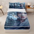 thumbnail image 1 of Manfei Magical Lady Zipper Twin Comforter Sets with Fitted Sheet and 2 Pillowcases,Wild Wolf Zipper Bedding Set,Gray,Reversible,4pcs, 1 of 8
