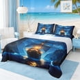 thumbnail image 1 of Manfei Magical Moonlit Sailboat Full Size Sheets for Kids Boys and Girls, Canyon Ocean Nautical Bed Sheets 4pcs, 1 Flat Sheet, 1 Fitted Sheet and 2 Pillowcases, 1 of 6
