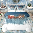 thumbnail image 1 of Manfei Magical Reindeer Moose Bedding Comforter Set 7 Pieces for Child, Kawaii Santa Claus Full Bedding Set, Dreamy Christmas Eve Reversible Fitted Sheet Flat Sheet, Ultra Soft Bedroom Decor, 1 of 7