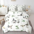 thumbnail image 1 of Manfei Mallard Duck 7-Piece Twin Bedding Sets,Floral Lotus Bedding Comforter Set,Rustic Animal Breathable Sheet Sets,Microfiber Flower Bedroom Decoration,Reversible, 1 of 7