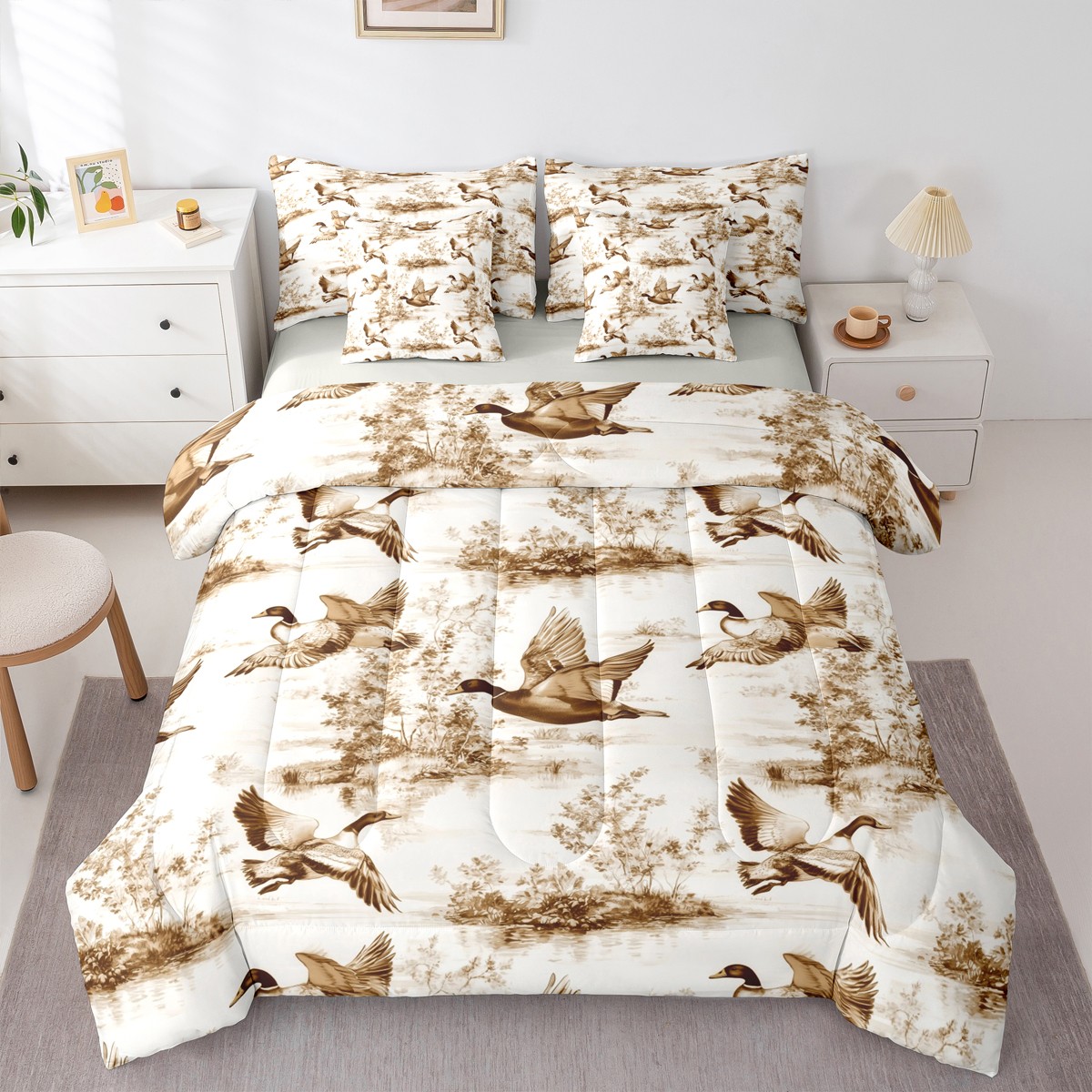 Duck Farm 3-Piece Quilted Bedding Set NCU0DV400
