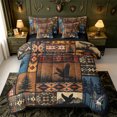 thumbnail image 1 of Manfei Mallard Duck Pattern 7-Piece King Bedding,Rustic Waterfowl King Bed in a Bag,Black Reversible, 1 of 7