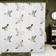 thumbnail image 1 of Manfei Mallard Duck Print Shower Curtain 72Wx78L,Rustic Animal Bath Curtain, 1 of 5