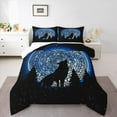 thumbnail image 1 of Manfei Mandala Pattern Bedding Comforter Set,Wild Animal Wolves Twin Comforter Sets,Galaxy Starry Night Bedding Set For Children,Breathable Home Decor,2 Pieces, 1 of 8