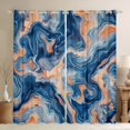 thumbnail image 1 of Manfei Marble Abstract Blackout Curtains Set of 2 (52x84 Each), Blue Orange Stripes Ombre Window Curtains, Marbling Artwork Curtains and Drapes, Curtains and Drapes Room Decor, 1 of 6