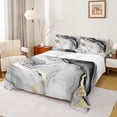 thumbnail image 1 of Manfei Marble Pattern Twin Sheet Sets,Modern Fluid Stripe Twin Fitted Sheet,Gray Black Gold Flat Sheet For Men Women,Ultra Soft Home Decor,3-Piece, 1 of 7