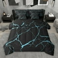 thumbnail image 1 of Manfei Marble Texture Road 7pcs Bedding Comforter Set,Modern Minimalist Artistic Queen Bedding Sets,Blue Black Queen Sheet Sets For Adults,Microfiber Room Decoration Reversible, 1 of 9