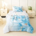 thumbnail image 1 of Manfei Marble Texture Twin Comforter Sets,Golden Blue Alphabet Print D Bedding Set,Polkadot Reversible,2-Piece,1 Comforter and 1 Pillowcase, 1 of 7