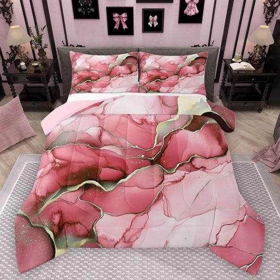 Manfei Marbling Watercolor Full Size Comforter Sets 3-Piece for Children Teens Adults,Vintage Aesthetic Bedding Comforter Set,Minimalist Abstract Gradient Lightweight Bedding Sets