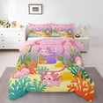 thumbnail image 1 of Manfei Marine Life Full Size Comforter Sets,Monogrammed B Design Bedding Comforter Set,Pink,Pink Reversible,3pcs,1 Comforter and 2 Pillowcases, 1 of 7