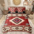 thumbnail image 1 of Manfei Maroon Bohemian Aztec 7-Piece Twin Bedding Sets, Vintage Brown Triangle Bedding Comforter Set, Teen Kid Adult Reversible Sheet Sets, Lightweight Room Decor, 1 of 8