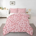 thumbnail image 1 of Manfei Merry Christmas 3 Pieces Queen Comforter Set,Pink Red Ultra Soft Bedding Sets,Kawaii Cute Bedding Comforter Set,Microfiber Kids Bedroom Decor,Reversible, 1 of 8