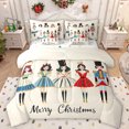 thumbnail image 1 of Manfei Merry Christmas 7 Pieces Bedding Comforter Set,Nutcracker Soldier Full Bedding Set,Cute Princess Pattern Fitted Sheet Flat Sheet For Teens,Microfiber Bedroom Decor Reversible, 1 of 8