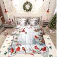 thumbnail image 1 of Manfei Merry Christmas 7 Pieces Bedding Comforter Set,Xmas Cardinals Full Bedding Set,Red Berry Fitted Sheet Flat Sheet For Kids,Luxury Bedroom Decor Reversible, 1 of 8