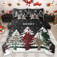 thumbnail image 1 of Manfei Merry Christmas Bedding Comforter Set 7-Piece, Xmas Tree Full Bedding Set, Leopard Print Plaid Fitted Sheet Flat Sheet, Microfiber Bedroom Decor, 1 of 8