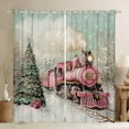 thumbnail image 1 of Manfei Merry Christmas Black Out Curtains.Chic Xmas Tree Curtains Pack of 2 (42x63 Each),Pink Train Bedroom Curtains For Girls Kids,Breathable Home Decor, 1 of 6