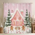 thumbnail image 1 of Manfei Merry Christmas Black Out Curtains,Kawaii Gingerbread Man Curtains Pack of 2 (42x63 Each),Green Xmas Tree Bedroom Curtains For Girls Teens,Luxury Bedroom Decor, 1 of 6