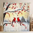 thumbnail image 1 of Manfei Merry Christmas Curtains Pack of 2 (42x84 Each),Wild Cardinal Birds Curtains Blackout,Rustic Xmas Red Berry Bedroom Curtains For Men Women,Breathable Home Decor, 1 of 6