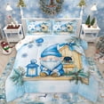 thumbnail image 1 of Manfei Merry Christmas Full Size Comforter Sets,Cute Blue Gnome Bedding Comforter Set,Rustic Xmas Flower Bedding Sets For Girls Teens,Microfiber Bedroom Decor Reversible,3pcs, 1 of 8
