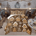 thumbnail image 1 of Manfei Merry Christmas Full Size Comforter Sets for Kid, Brown Rustic Cabin Bedding Comforter Set, Cartoon Xmas Tree Reversible Bedding Sets, Lightweight Room Decor, 3-Piece, 1 of 8