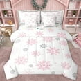thumbnail image 1 of Manfei Merry Christmas Kids Bedding Comforter Set 7pcs, Cute Pink Snowflake Queen Bedding Sets, Fairy Tale Theme Reversible Queen Sheet Sets, Lightweight Room Decor, 1 of 7