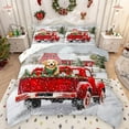 thumbnail image 1 of Manfei Merry Christmas Queen Comforter Set,Happy New Year Bedding Sets,Cartoon Puppy Dogs Bedding Comforter Set For Boys Kids,Breathable Home Decor Reversible,3-Piece, 1 of 8