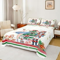 Manfei Merry Christmas Tree Twin Sheet Sets,Nutcracker Soldier Twin Fitted Sheet,Chic Ballarina Girl Flat Sheet For Child,Breathable Home Decor,3pcs