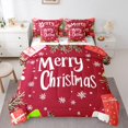 thumbnail image 1 of Manfei Merry Christmas Twin Bedding Sets 7-Piece for Kids, Cartoon Winter Snowflake Bedding Comforter Set, Santa Claus Gifts Reversible Sheet Sets, Ultra Soft Home Decor, 1 of 7