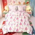 thumbnail image 1 of Manfei Merry Xmas 7 Pieces Full Size Bedding Sets,Farmhouse Santa Claus Full Size Bed in a Bag,Pink Reversible, 1 of 7