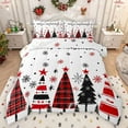 thumbnail image 1 of Manfei Merry Xmas Bedding Comforter Set,Kawaii Christmas Tree Twin Comforter Sets,Red Black Snowflake Bedding Set For Girl,Super Cozy Room Decor Reversible,2pcs, 1 of 8