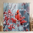 thumbnail image 1 of Manfei Merry Xmas Blackout Curtains Set of 2 (52x84 Each),Red Bird Cardinals Window Curtains,Red Christmas Berry Curtains and Drapes For Men Women,Luxury Bedroom Decor, 1 of 6