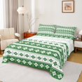 thumbnail image 1 of Manfei Merry Xmas Full Size Sheets,Retro Geometric Floral Bed Sheets,Green White Sheet Sets For Kids,Ultra Soft Home Decor,4 Pieces, 1 of 7