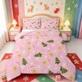 thumbnail image 1 of Manfei Merry Xmas Queen Comforter Set,Cute Ball Comforter Sets Queen,Pink Reversible,3pcs,1 Comforter and 2 Pillowcases, 1 of 7