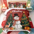 thumbnail image 1 of Manfei Merry Xmas Quilt Full,Snowy Christmas Animal Cow Full Bedspread Sets,3pcs,1 Coverlet and 2 Pillowcases, 1 of 7