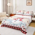 thumbnail image 1 of Manfei Merry Xmas Twin Sheet Sets,Cute Cartoon Snowman Twin Fitted Sheet,Happy New Year Flat Sheet For Girls Boys,Breathable Home Decor,3pcs, 1 of 7
