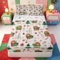 thumbnail image 1 of Manfei Merry Xmas Zipper Queen Comforter Set with Fitted Sheet and 2 Pillowcases,Rustic Animals Zipper Bedding Set,Xmas Reversible,4pcs, 1 of 7