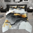 thumbnail image 1 of Manfei Metallic Marble Queen Comforter Set,Gold Fluid Stripe Bedding Sets,Black Splashing Ink Bedding Comforter Set For Girls Teens,Ultra Soft Home Decor,3-Piece, 1 of 8