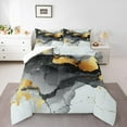 thumbnail image 1 of Manfei Metallic Marble Queen Comforter Set,Gold Fluid Stripe Bedding Sets,Black Splashing Ink Bedding Comforter Set For Girls Teens,Ultra Soft Home Decor,3-Piece, 1 of 8