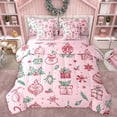 thumbnail image 1 of Manfei Mexmas Floral 7pcs Bedding Comforter Set,Girl Christmas Gifts Queen Bedding Sets,Happy New Year Queen Sheet Sets For Girls Boys,Breathable Home Decor Reversible, 1 of 8