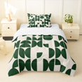 thumbnail image 1 of Manfei Mid-Century Geometric Twin Comforter Sets, Green Semicircle Bedding Set, Green Cream, Reversible 2pcs, 1 Comforter and 1 Pillowcase, 1 of 6