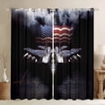 thumbnail image 1 of Manfei Jet Curtains Pack of 2 (42x84 Each),USA Flag Curtains Blackout,Transportation Theme Bedroom Curtains,Microfiber Vintage Room Decoration, 1 of 6