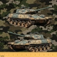thumbnail image 1 of Manfei Military Tank Print Sewing & Crafting Fabric (1 Yard), Geometric Camouflage Home Decor Fabric by the Yard, War Theme Fabric by the Yard, 1 of 6